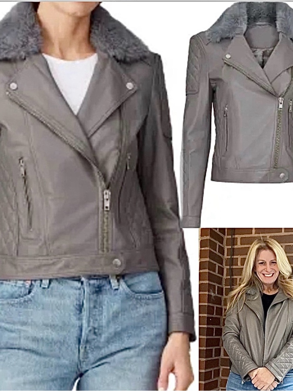 Samantha Sipos
Grey Quilted Leather Biker Jacket size XS EUC